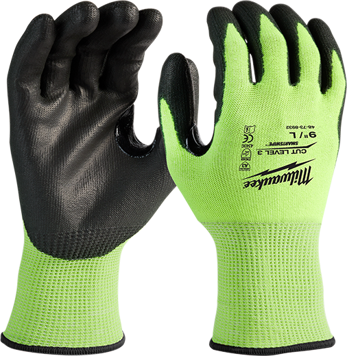 GUANTES POLIURETANO NIVEL CORTE 3 ALTA VISIBILIDAD TALLA L (48-73-8932) MILWAUKEE