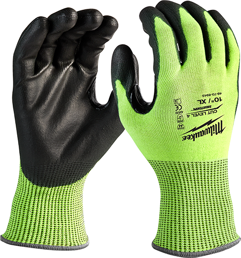 GUANTES DE POLIURETANO NIVEL DE CORTE 4 ALTA VISIBILIDAD TALLA L (48-73-8942)  MILWAUKEE