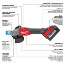 AMOLADORA CON FRENO M18 FUEL™ DE 4-1/2&quot; / 5&quot; CON INTERRUPTOR DESLIZANTE ONE-KEY™, SIN BLOQUEO (2883-22) MILWAUKEE
