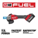 AMOLADORA CON FRENO M18 FUEL™ DE 4-1/2&quot; / 5&quot; CON INTERRUPTOR DESLIZANTE ONE-KEY™, SIN BLOQUEO (2883-22) MILWAUKEE