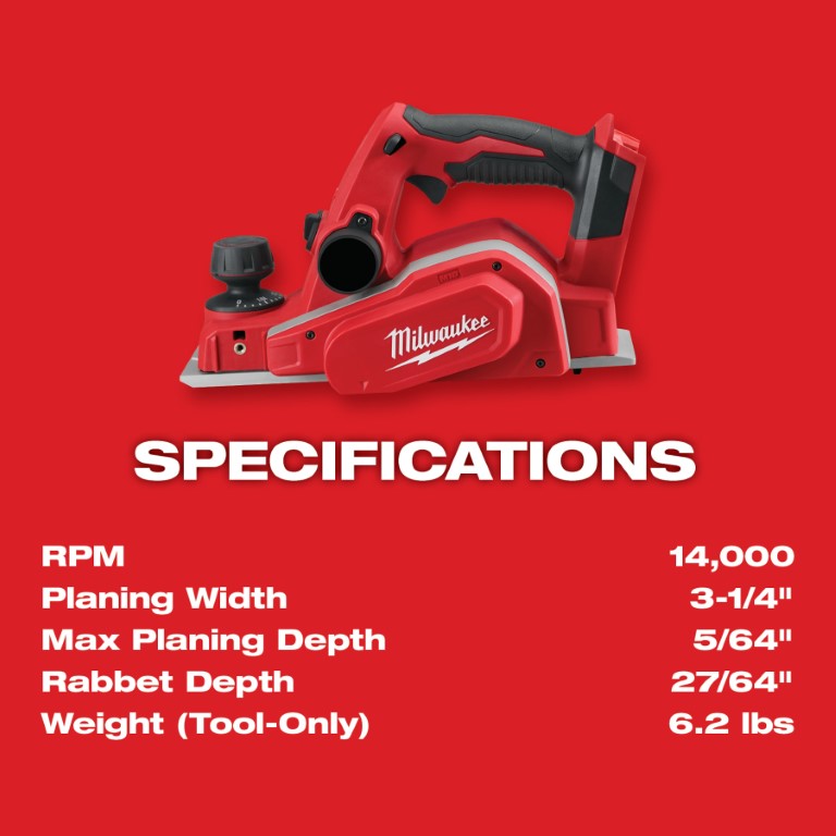 CEPILLADORA M18™ DE 3-1/4" (2623-20) MILWAUKEE