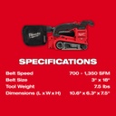 LIJADORA DE BANDA M18 FUEL™ DE 3"X18" (2832-20) MILWAUKEE