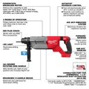 ROTOMARTILLO CON MANGO EN D M18 FUEL™ DE 1-1/4" SDS PLUS CON ONE-KEY™ (2916-20) MILWAUKEE