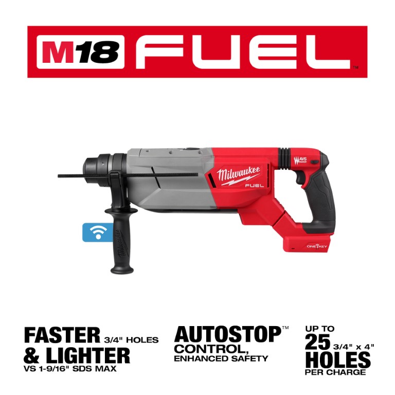 ROTOMARTILLO CON MANGO EN D M18 FUEL™ DE 1-1/4" SDS PLUS CON ONE-KEY™ (2916-20) MILWAUKEE