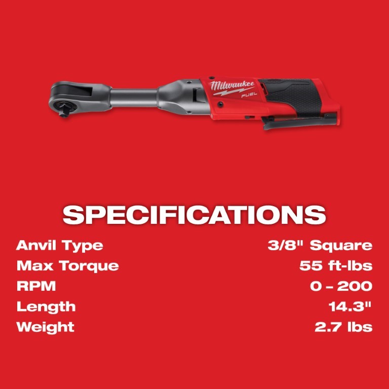 TRINQUETE DE ALCANCE EXTENDIDO M12 FUEL™ DE 3/8" (2560-20) MILWAUKEE