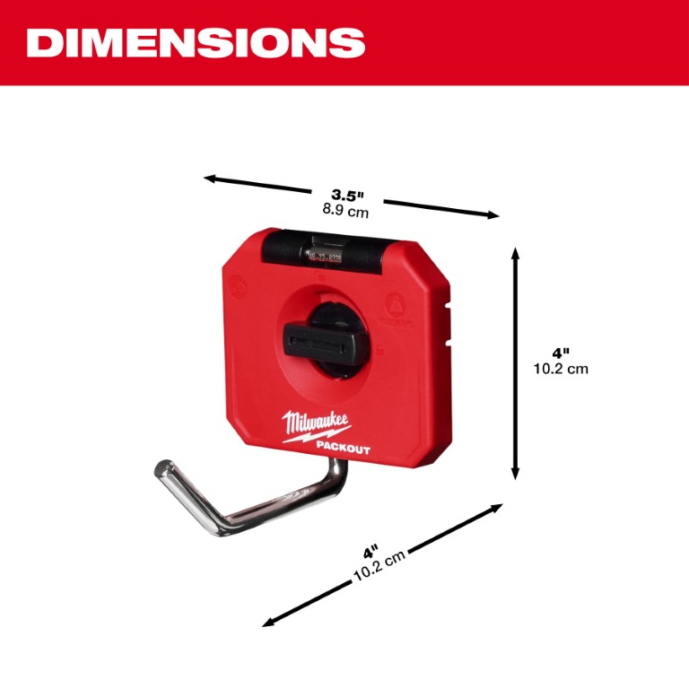 GANCHO RECTO SIMPLE PACKOUT™ DE 4" (48-22-8328) MILWAUKEE