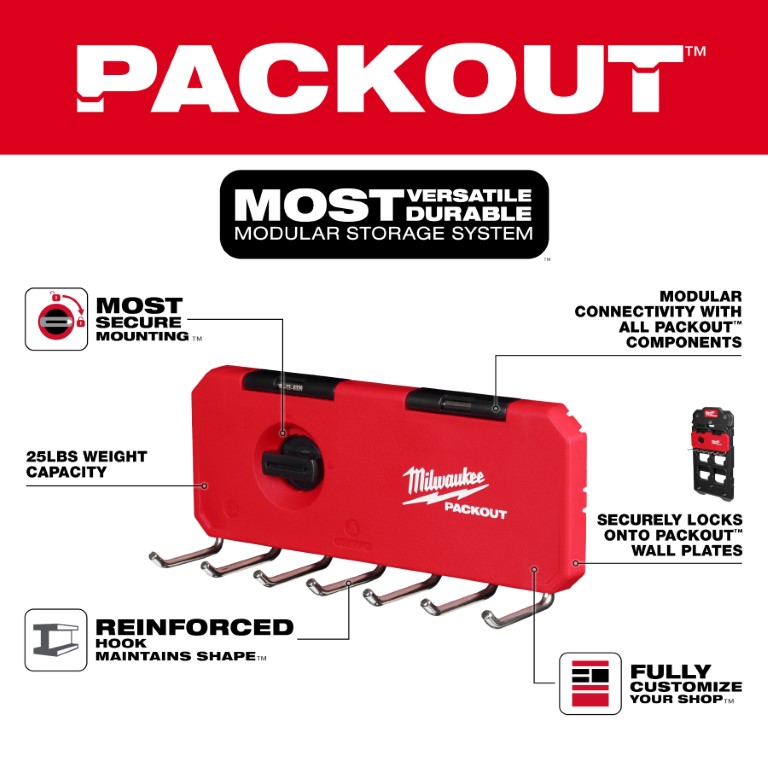 REJILLA DE 7 GANCHOS PACKOUT™ (48-22-8329) MILWAUKEE