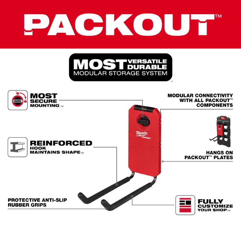 GANCHO RECTO PACKOUT™ DE 9” (48-22-8330) MILWAUKEE