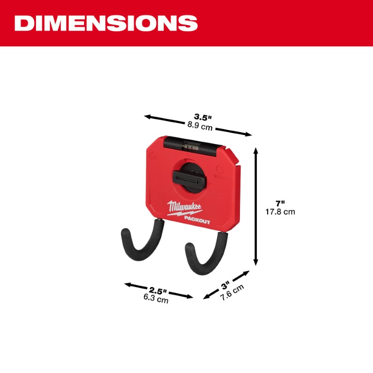GANCHO CURVO PACKOUT™ DE 3” (48-22-8335) MILWAUKEE