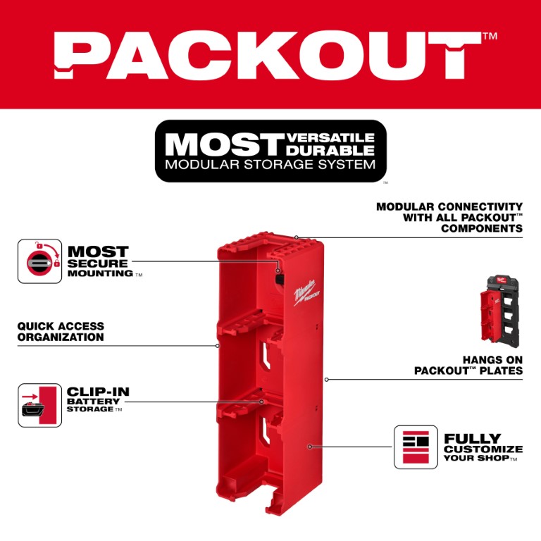 BASTIDOR DE BATERÍAS PACKOUT™ M18™ (48-22-8339) MILWAUKEE