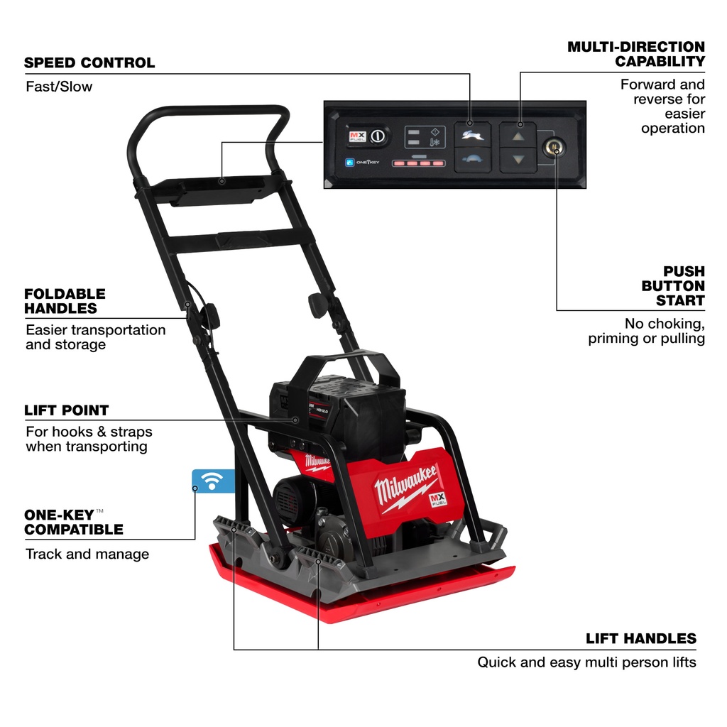 KIT COMPACTADOR DE PLACA MX FUEL™ DE 20" (MXF220-2HD) MILWAUKEE