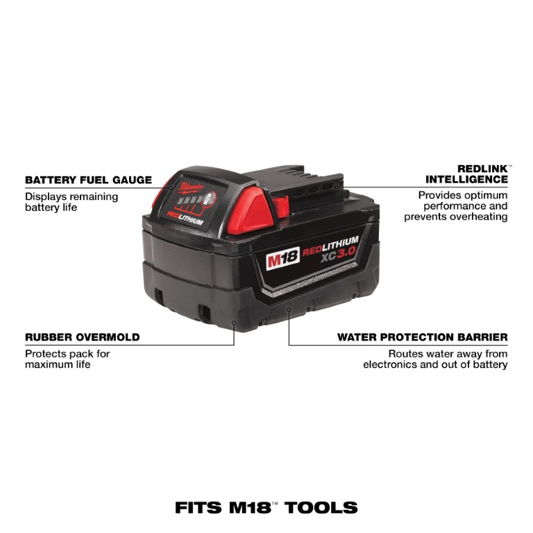 BATERÍA DE CAPACIDAD EXTENDIDA M18™ REDLITHIUM™ XC (48-11-1828) MILWAUKEE