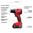 TALADRO/DESTORNILLADOR COMPACTO SIN ESCOBILLAS M18™ DE 1/2" (3601-21P)