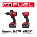 KIT TALADRO PERCUTOR/ATORNILLADOR 1/2" - DESTORNILLADOR DE IMPACTO HEXAGONAL 1/4" M18 FUEL™ CON BATERIAS DE 5 AMP (3697-22) MILWAUKEE