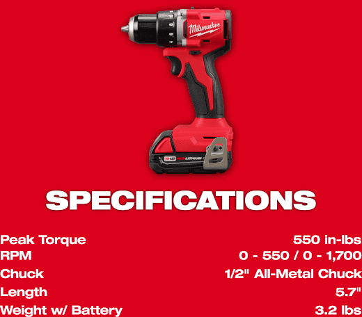 KIT TALADRO/DESTORNILLADOR 1/2"  - DESTORNILLADOR DE IMPACTO HEXAGONAL 1/4" M18™ SIN ESCOBILLAS CON BATERIAS DE 2 AMP (3692-22CT) MILWAUKEE