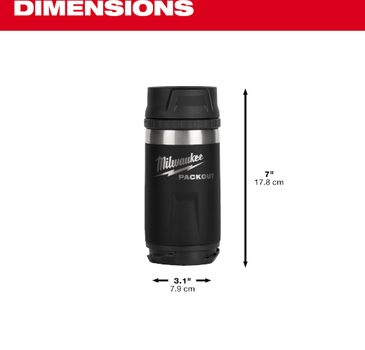 BOTELLA TERMICA NEGRA PACKOUT DE 12OZ C/TAPA 48-22-8391B