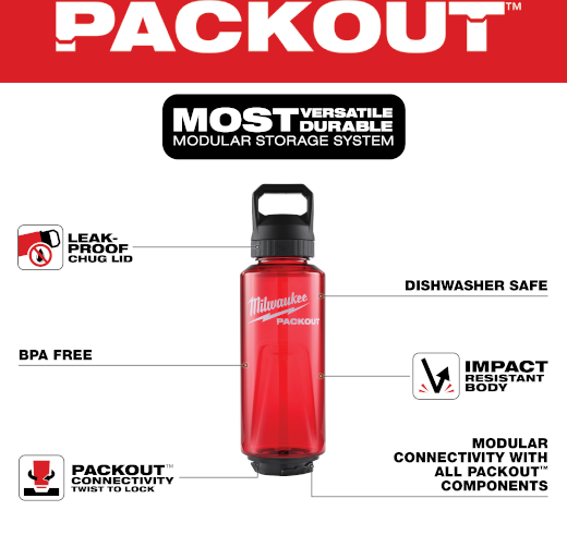 BOTELLA ROJA PACKOUT C/TAPA 48ONZ 48-22-8373R