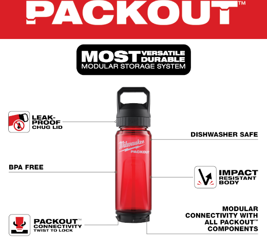 BOTELLA ROJA PACKOUT C/ TAPA 25OZ 48-22-8371R