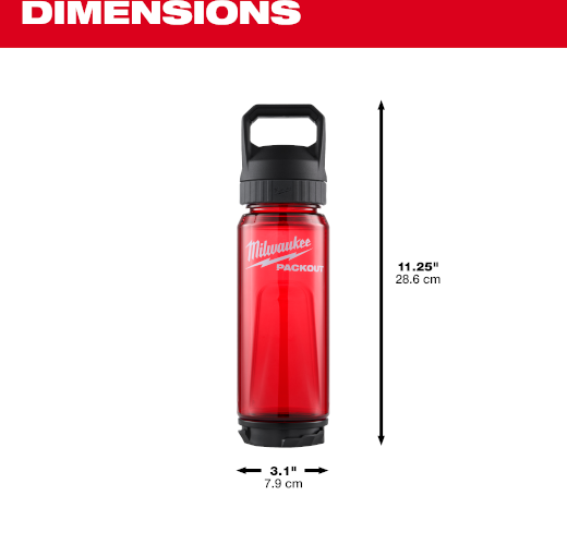 BOTELLA ROJA PACKOUT C/ TAPA 25OZ 48-22-8371R