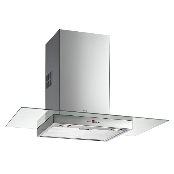 EXTRACTOR DE OLOR TIPO CAMPANA DECORATIVA DE PARED DG3 90 CRISTAL 110V. TEKA
