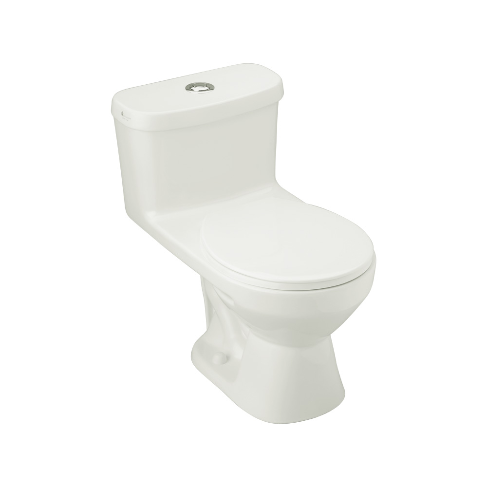 [E181-S BL] INODORO ISCHIA ESTANDAR REDONDO 1 PZ BLANCO CON ASIENTO UNIVERSAL E181-S BL 