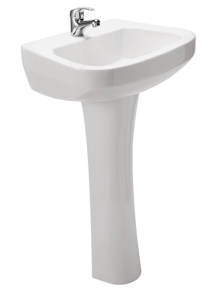 LAVABO BILBAO CON PEDESTAL PREPONCHADO BLANCO JS0055281301CE EDESA 
