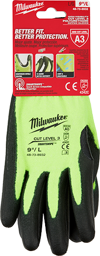GUANTES POLIURETANO NIVEL CORTE 3 ALTA VISIBILIDAD TALLA L (48-73-8932) MILWAUKEE