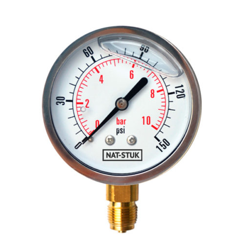 MANOMETRO 304SS 0-3000 PSI VERT BR CONEX 1/2" C/GLIC 4" NAT-STUK