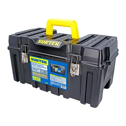 CAJA PLASTICA CON BROCHES MT NGO 21X10" (CPS20) SURTEK