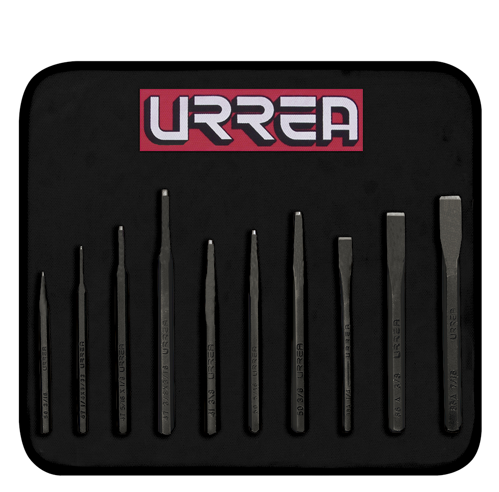 [NO.2] JGO. PUNZONES Y CINCELES 10 PZS (NO.2) URREA