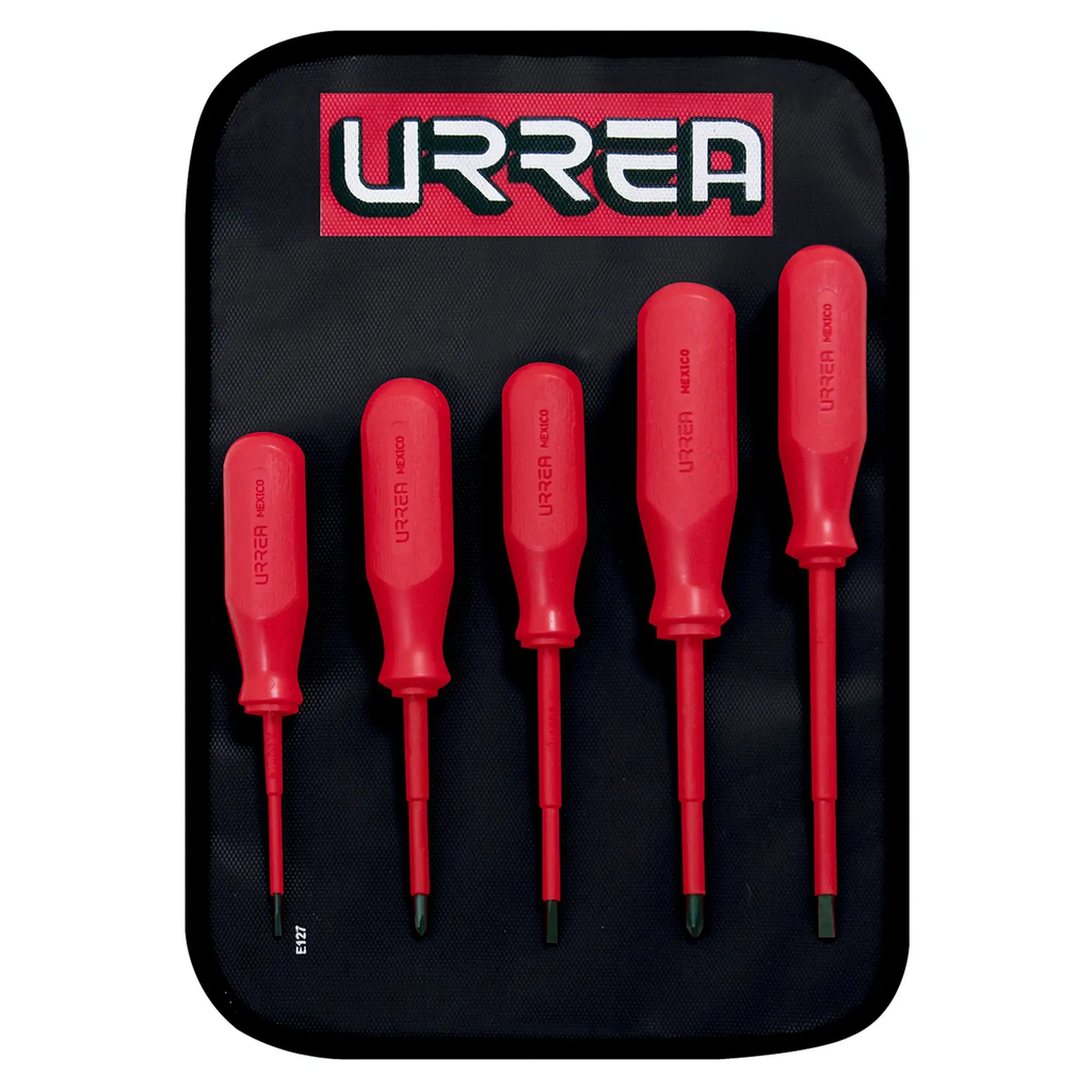[9700C] JUEGO DE DESTORNILLADORES COLOR ROJO 1000V DE 5 PIEZAS (9700C) URREA