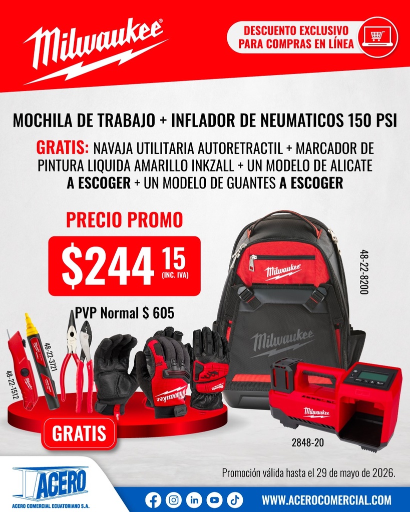 MOCHILA PARA SITIO DE TRABAJO (48-22-8200) MILWAUKEE