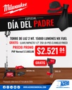 TORRE DE LUZ 2 MT. 15000 LUMENES MX FUEL (MXF040-1XC) MILWAUKEE