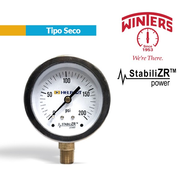 MANOMETRO 0-200PSI STABIL VERT 1/4" CARAT 2.5" FCVW200