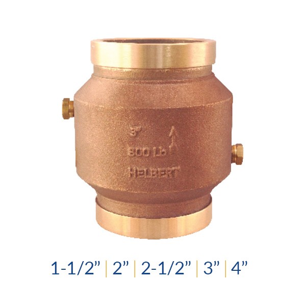 VÁLVULA CHEQUE RESORTE 2-1/2" RANURA-RANURA 300PSI HFVG063 HELBERT