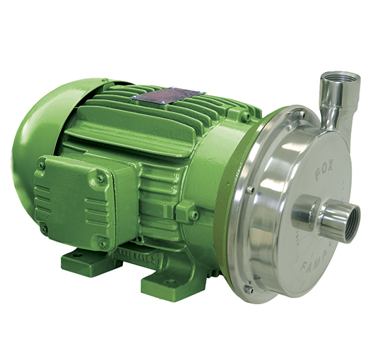 BOMBA FOX 2HP 220V 1F 1-1/2"X1-1/2" IMPULSOR 130mm INOXIDABLE 316 FAMAC