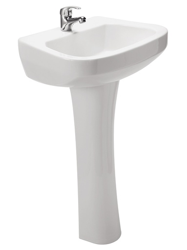 [JS0055281301CE] LAVABO BILBAO CON PEDESTAL PREPONCHADO BLANCO JS0055281301CE EDESA 