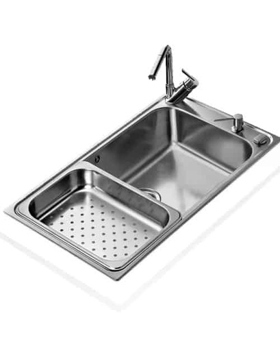 [12127002] FREGADERO BAHIA 1C PLUS ACERO INOXIDABLE UN POZO PARA EMPOTRAR (TABLA DE CORTAR+DISPENSADOR JABON+COLADOR) TEKA