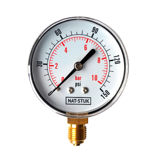 MANOMETRO SECO 0-100 PSI VERT BR CONEX 1/4" S/GLIC 2, NAT-STUK