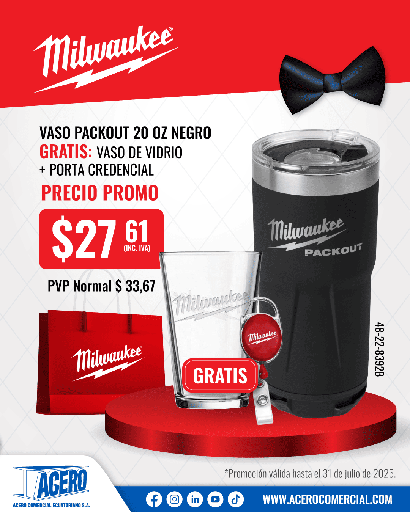 [48-22-8392B] VASO PACKOUT 20 OZ NEGRO (48-22-8392B) MILWAUKEE