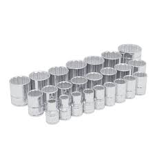 [54211] JUEGO DADOS CUADRO 1/2", 12 PUNTAS, MÉTRICOS, 24 PZ (54211) URREA