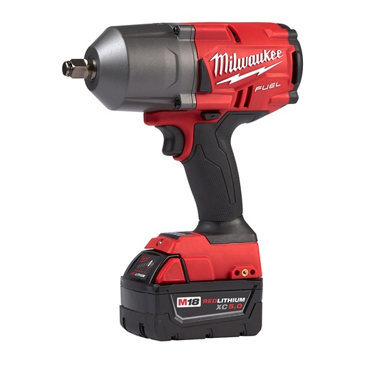 [2767-22] LLAVE DE IMPACTO 1/2" M18 FUEL SIN CARBONES INALÁMBRICA 18V CON BATERÍA DE 5 AMP (2767-22) MILWAUKEE