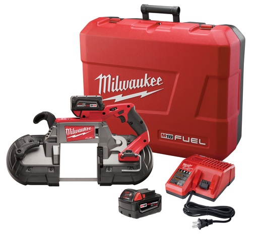 [2729-22] SIERRA DE BANDA CORTE PROFUNDO M18 SIN CARBONES FUEL INALÁMBRICA 18V CON BATERÍA 5 AMP (2729-22) MILWAUKEE